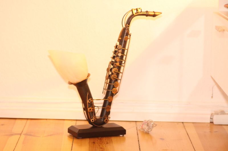 Lampe Saxophon Design Vintage Einzelstück Handarbeit