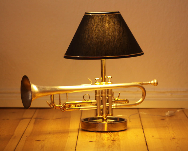 Trompetenlampe Design Tischlampe Vintage Einzelstück